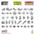 40-pack små havsdjur 1/48